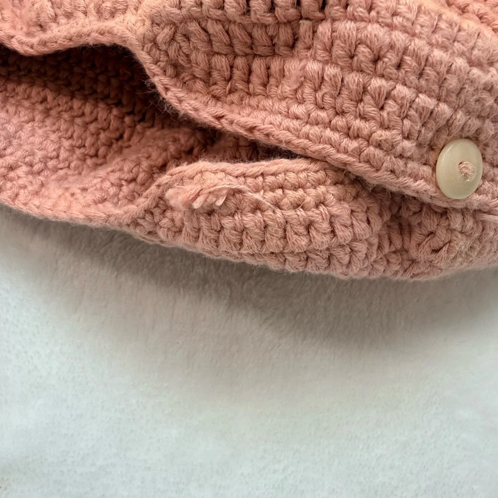 Kate Quinn Pink 100% Cotton Crochet Bubble Romper 18-24M Cottagecore READ‎